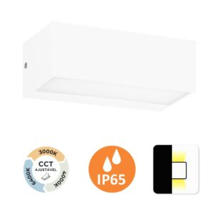 Aplique de Parede LIZ II 12W 800Lm IP65 Branco Slighting - ESL7027CCT-BR