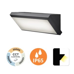Aplique de Parede Vernum 21W 1350Lm IP65 Grafite Slighting - ESL7028CCT-GR