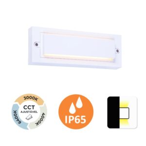 Aplique de Parede Mura com Cobertura Branca 6W 500Lm IP65 Branco Slighting - ESL703-BR