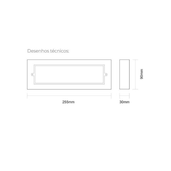 Aplique de Parede Mura com Cobertura Grafite 6W 500Lm IP65 Grafite Slighting - ESL703-GR - Image 2
