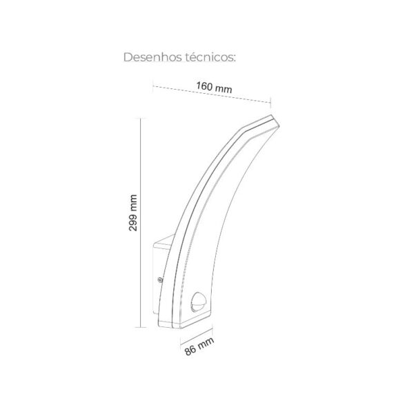 Aplique de Parede Hera com Sensor 13W 800Lm IP65 Branco Slighting - ESL7030CCT-BR - Image 2