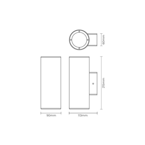 Aplique de Parede LED Zoa 2x9W 2xGU10 IP65 Branco Slighting - ESL7033-BR - Image 2