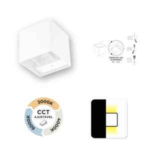 Aplique de Parede Lótus 10W 850Lm IP65 Branco Slighting - ESL7037CCT-BR