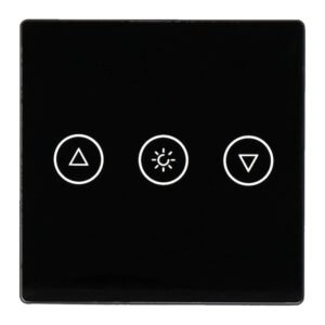 Painel de interruptores para estores Preto 47x47MM