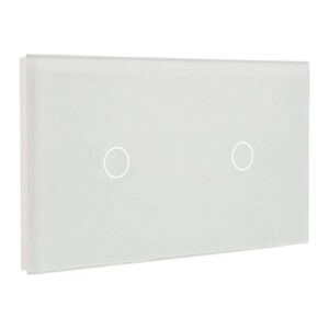 Painel de interruptor duplo com 2 botões Branco