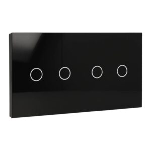 Painel de interruptores duplo com 4 botões Preto