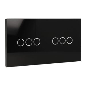Painel de interruptores duplo com 6 botões Preto