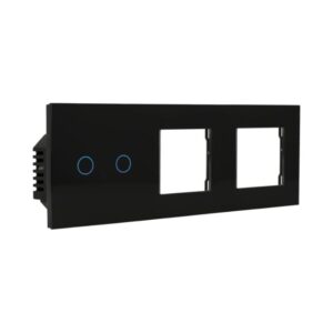 Kit com painel triplo e interruptor Wi-Fi com 2 botões