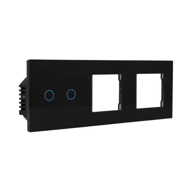 Kit com painel triplo e interruptor Wi-Fi com 2 botões