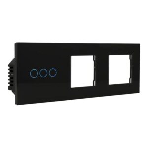 Kit com painel triplo e Interruptor Wi-Fi com 3 botões