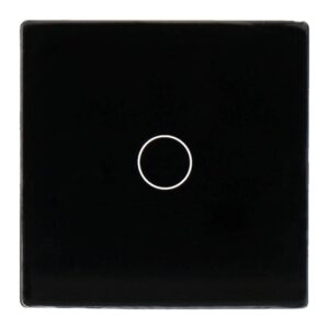 Painel de interruptor único com 1 botão Preto 47x47MM