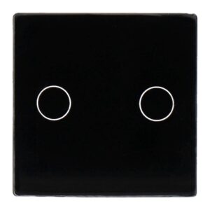 Painel de interruptor único com 2 botões Preto 47x47MM