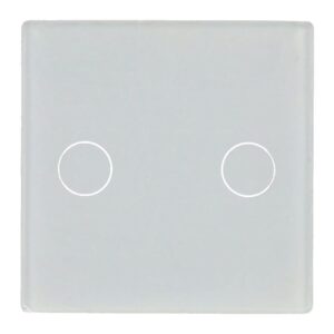 Painel de interruptor único com 2 botões Branco 47x47MM