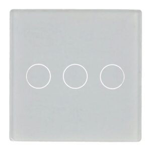 Painel de interruptor único com 3 botões Branco 47x47MM
