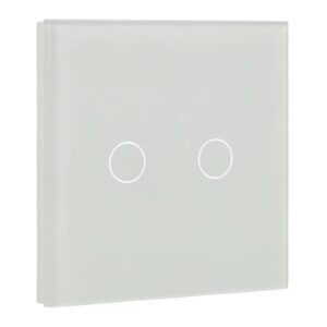 Painel de interruptor único com 2 botões Branco 86x86MM
