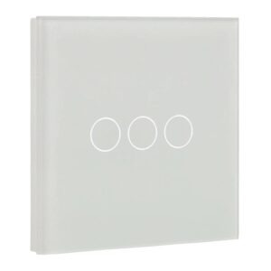Painel de interruptor único com 3 botões Branco 86x86MM