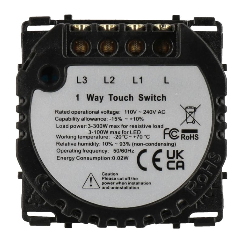 Interruptor de luz com 3 botões 300W p/ carga resistiva - Image 2