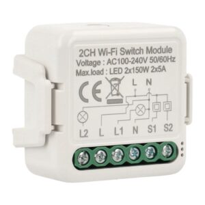 Interruptor wi-fi para 2 lâmpadas e 2 botões de parede