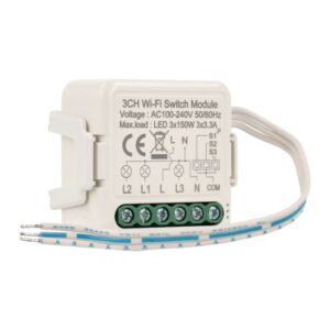 Interruptor wi-fi para 3 lâmpadas e 3 botões de parede
