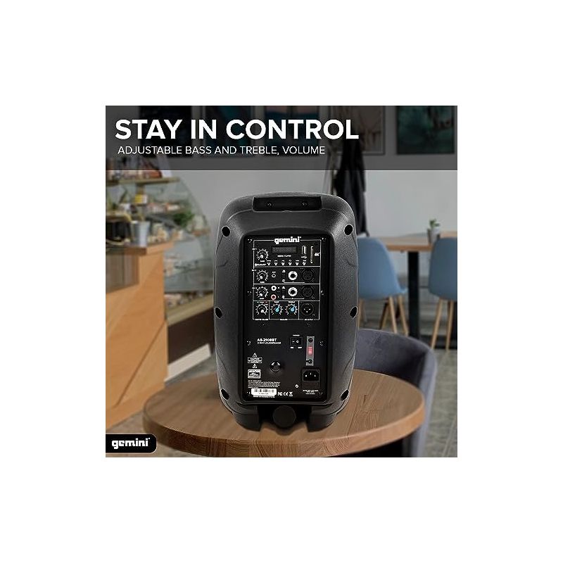 Sistema de Altifalantes PA Ativo Bluetooth de 8" e 500W Gemini - AS-2108BT - Image 7