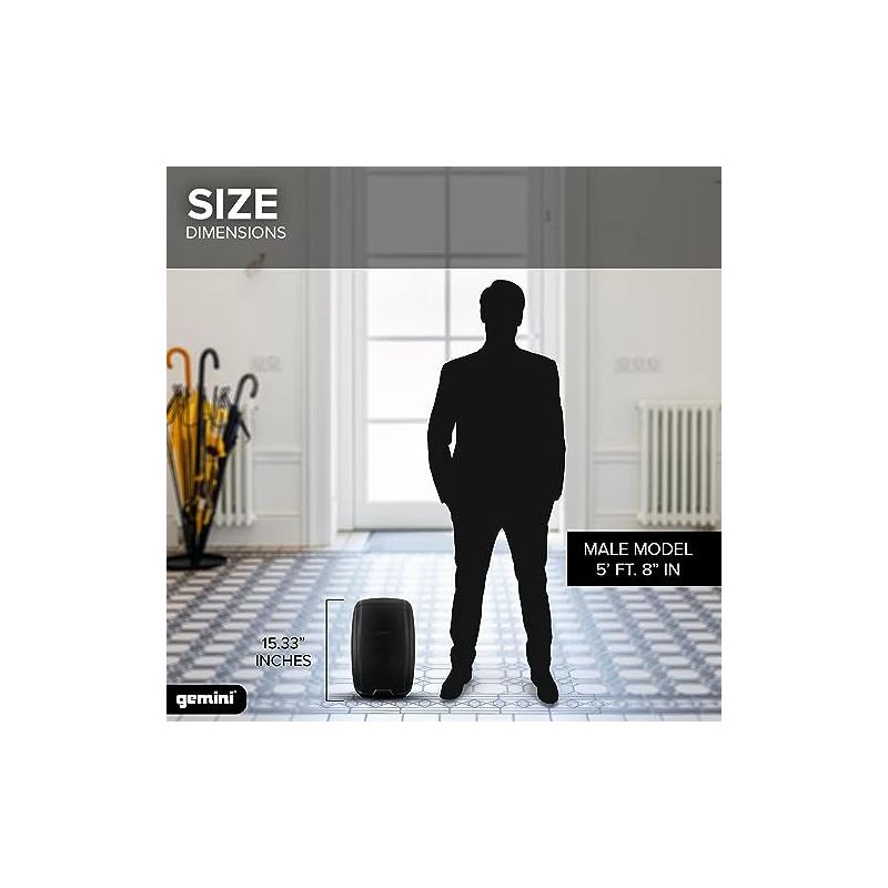 Sistema de Altifalantes PA Ativo Bluetooth de 8" e 500W Gemini - AS-2108BT - Image 4