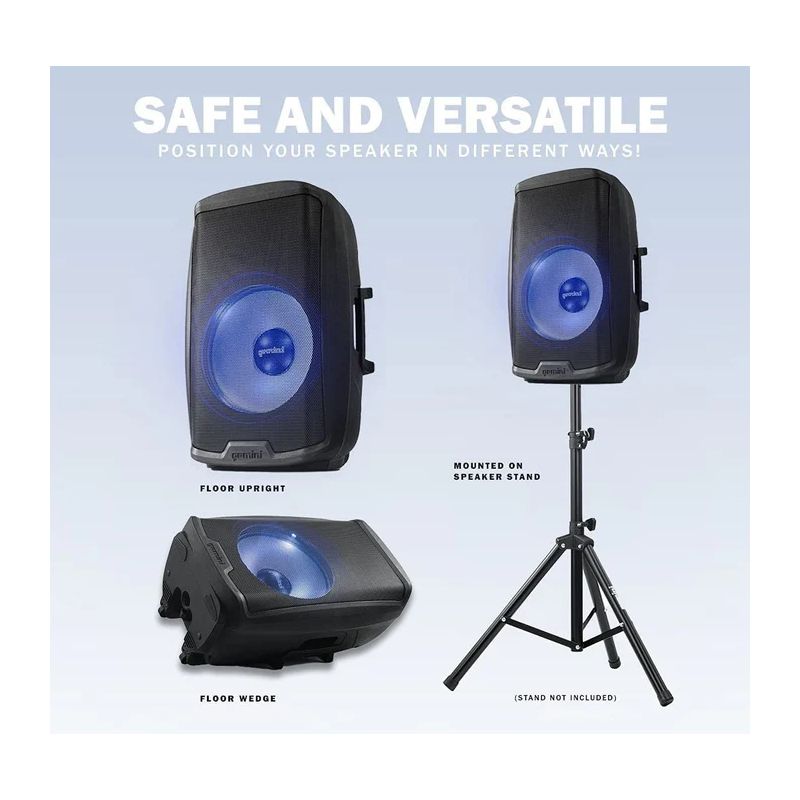 Altifalante PA Bluetooth com LED 2000 W 15" Gemini - AS-2115BT-LT - Image 3