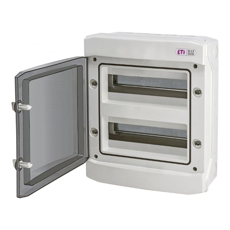 Caixa mural IP65 2x12 módulos c/porta transparente Eti - ECH-24PT