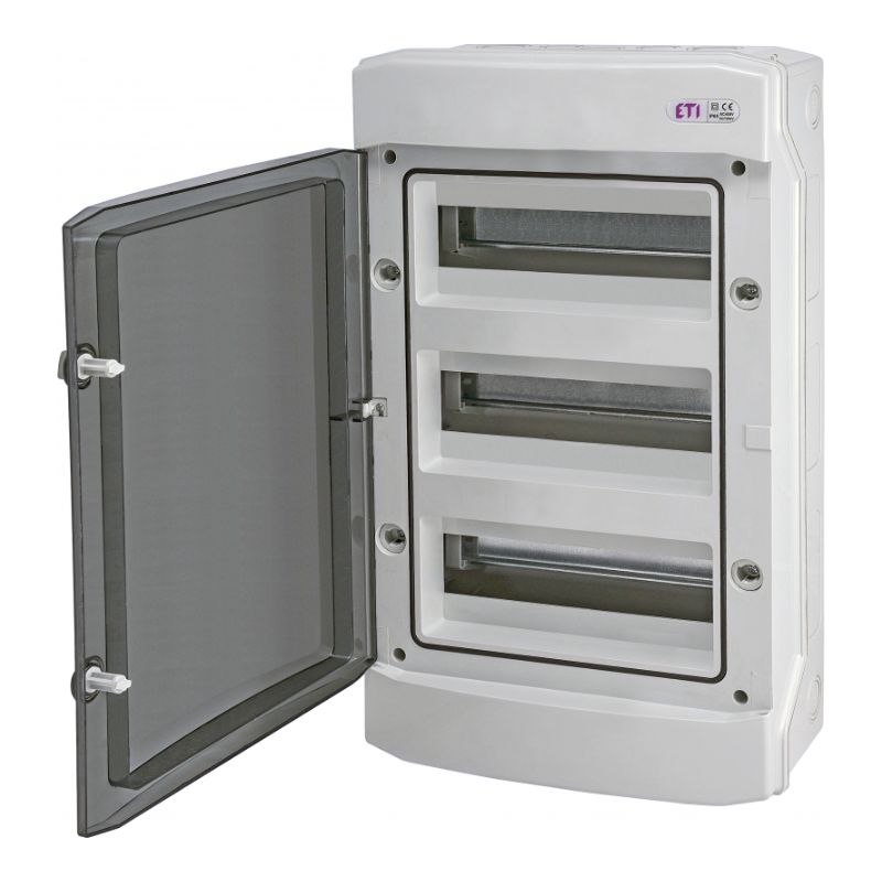 Caixa mural IP65 3x12 módulos c/porta transparente Eti - ECH-36PT