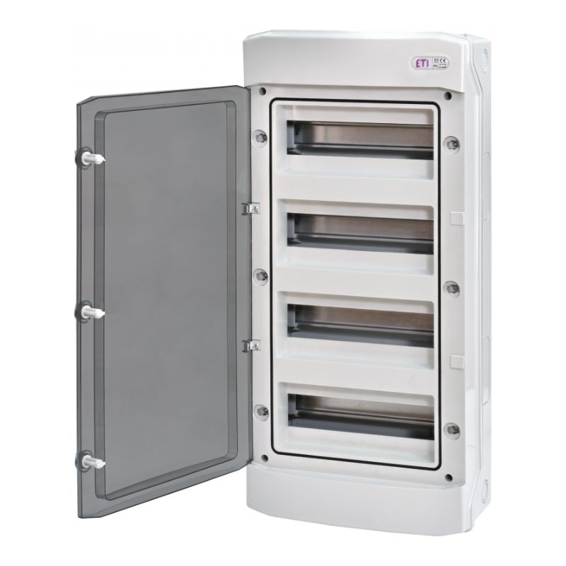 Caixa mural IP65 4x12 módulos c/porta transparente Eti - ECH-48PT