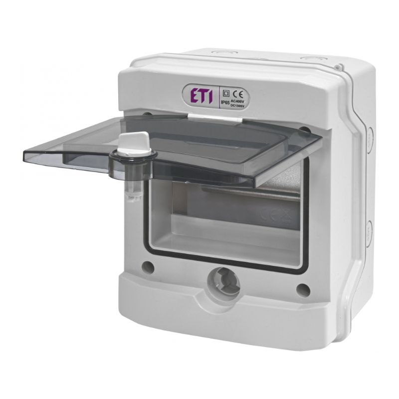 Caixa mural IP65 1x6 módulos c/porta transparente Eti - ECH-6G
