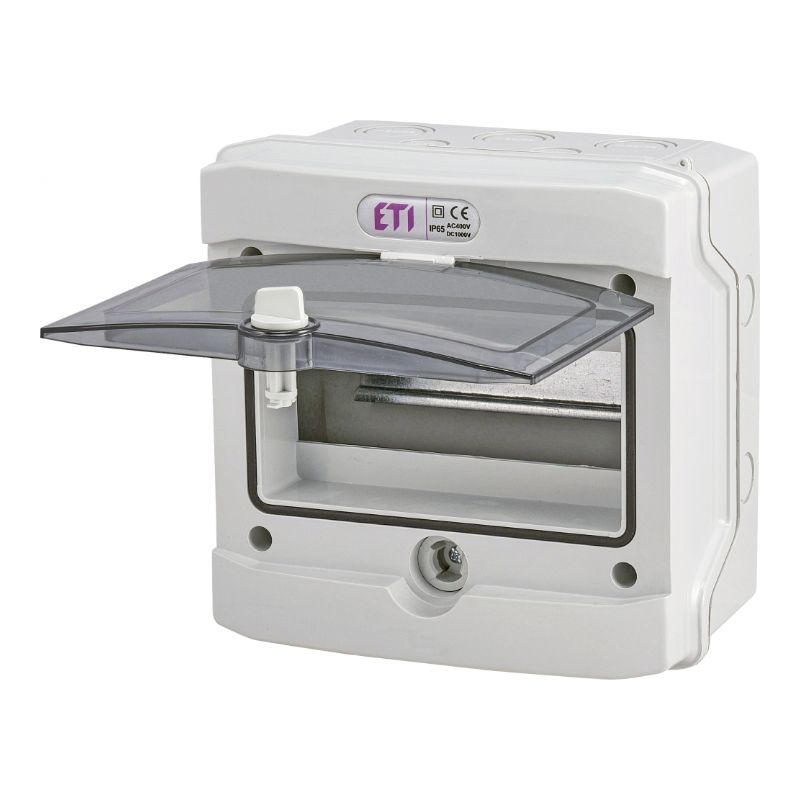 Caixa mural IP65 1x8 módulos c/porta transparente Eti - ECH-8G