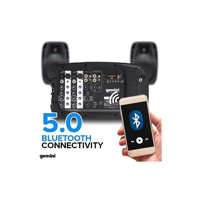 Sistema PA portátil de 150 W com altifalantes duplos de 10" Gemini - ES-210MXBLU-ST - Image 6