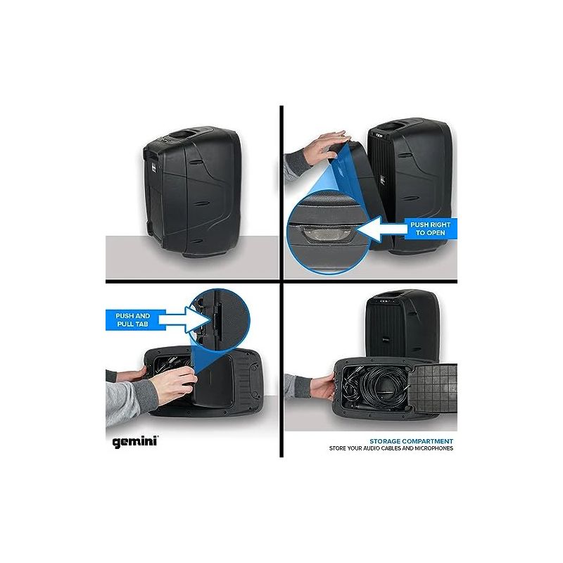 Sistema PA portátil Amplificador Classe D de 150 W 10 polegadas Gemini - ES-210MXBLU - Image 6