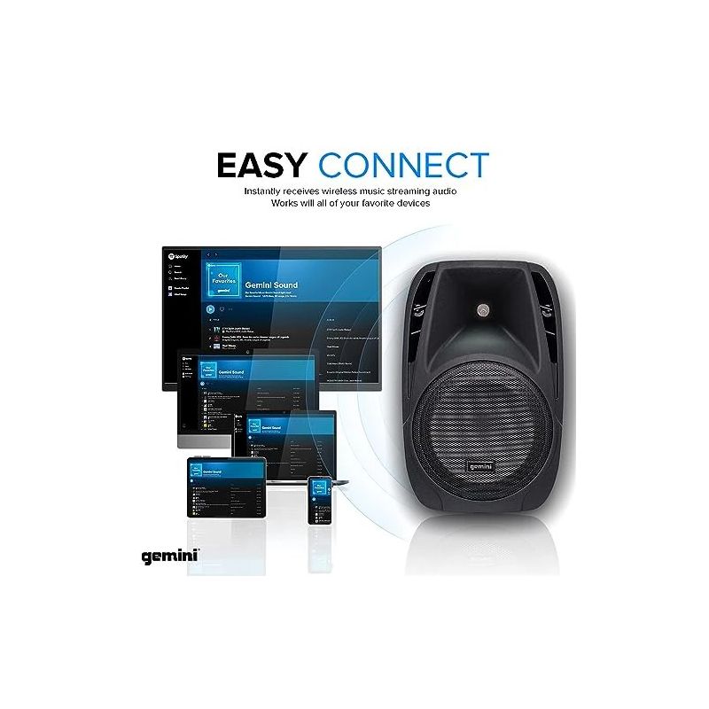 Sistema PA portátil Amplificador Classe D de 150 W 10 polegadas Gemini - ES-210MXBLU - Image 5