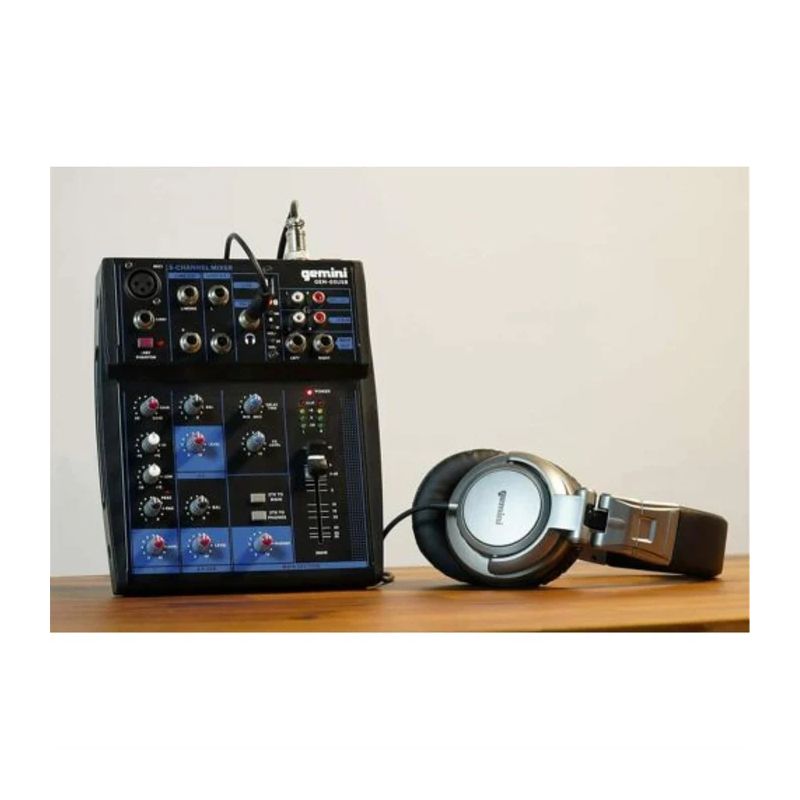 Misturador de áudio Bluetooth profissional de 5 canais USB Gemini - GEM-05USB - Image 4