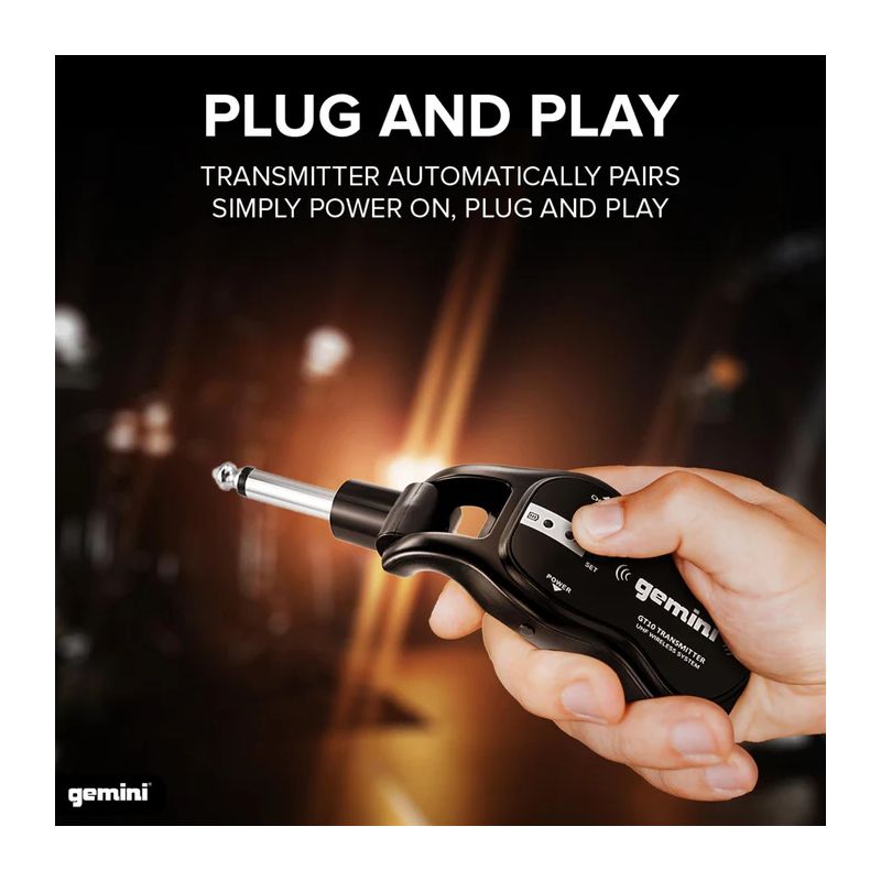 Sistema sem fios recarregável UHF para guitarra Gemini GMU-G100 - Image 5