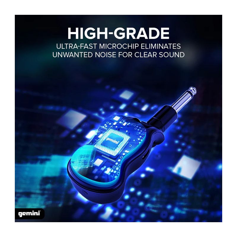 Sistema sem fios recarregável UHF para guitarra Gemini GMU-G100 - Image 2
