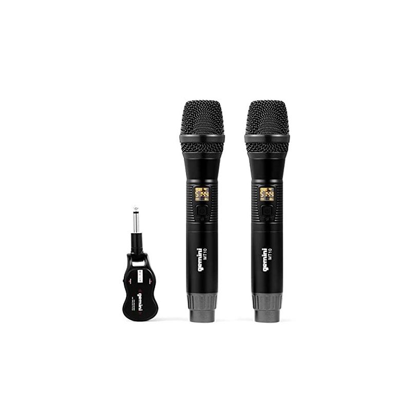 Sistema de microfone sem fios duplo Gemini GMU-M200 UHF - Alcance de 50 m