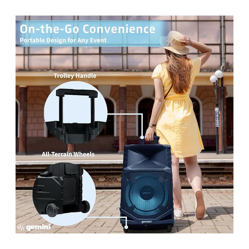 Altifalante PA Bluetooth Portátil de 1500 W - À prova de água, 15" Gemini - GXP-T1500 - Image 5