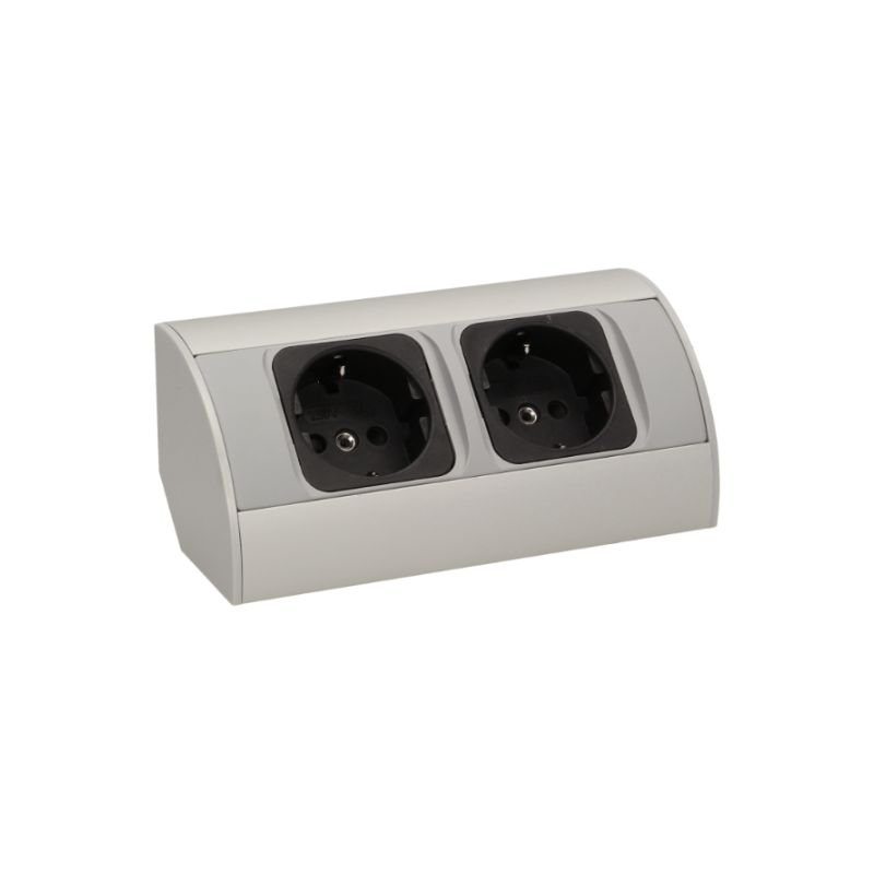 Tomada Elétrica para Armário Inferior, Cinza, Schuko Orno - OR-AE-1303/G(GS) - Image 5