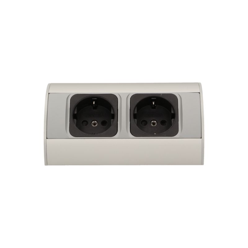 Tomada Elétrica para Armário Inferior, Cinza, Schuko Orno - OR-AE-1303/G(GS) - Image 4