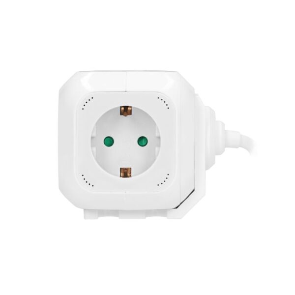 Tomadas de Extensão 4 x 2P+E (Schuko), 2 Carregadores USB, 1,4 m H05VV-F 3x1 mm2, Branco Orno - OR-AE-13144(GS)/W - Image 5