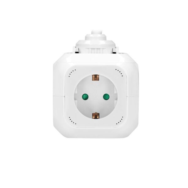 Tomadas de Extensão 4 x 2P+E (Schuko), 2 Carregadores USB, 1,4 m H05VV-F 3x1 mm2, Branco Orno - OR-AE-13144(GS)/W - Image 4