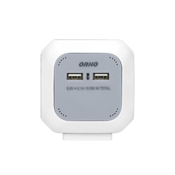 Tomadas de Extensão, 2 x USB, 4 x Tomadas Schuko, Cabo de 1,4 m Orno - OR-AE-13144(GS) - Image 3