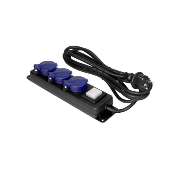 Tomadas Extensíveis 3 Tomadas 2P+E (Schuko), IP44, H05RR-F 3x1,5 mm² - 3 m Orno - OR-AE-13296(GS)/3M