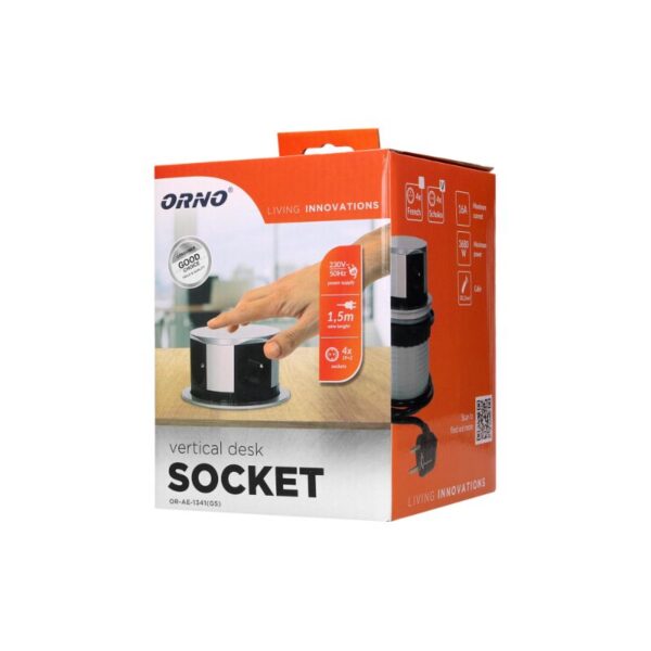 Tomada Embutida para Móveis com Cabo de 1.5 m, Schuko Orno - OR-AE-1341(GS) - Image 2