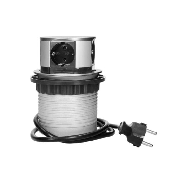 Tomada Embutida para Móveis com Cabo de 1.5 m, Schuko Orno - OR-AE-1341(GS) - Image 3