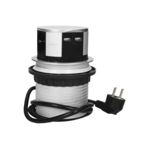 Tomada Embutida para Móveis com Carregador USB e Cabo de 1.5 m, Schuko Orno - OR-AE-1342(GS)