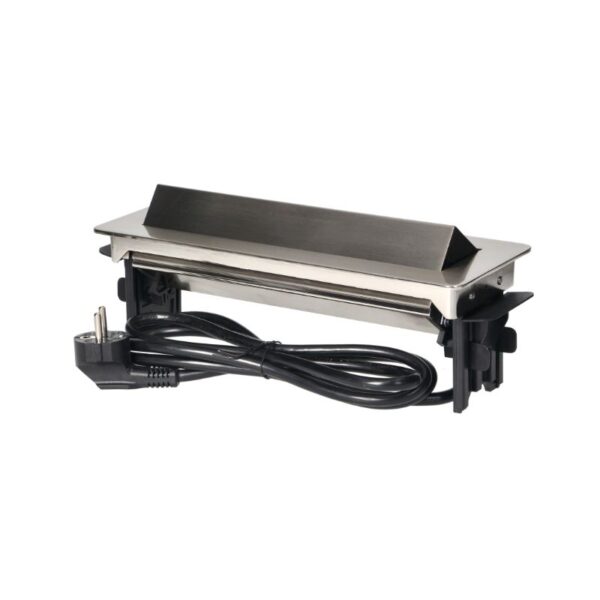 Tomadas Embutidas para Móveis em Caixa de Níquel com dois Carregadores USB e cabo de 1,8 m, 3x2P+E, 2xUSB Orno - OR-AE-1364(GS) - Image 4