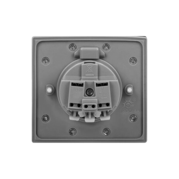 Tomada Elétrica Hermética, IP44, Schuko Orno - OR-AE-1397(GS) - Image 5